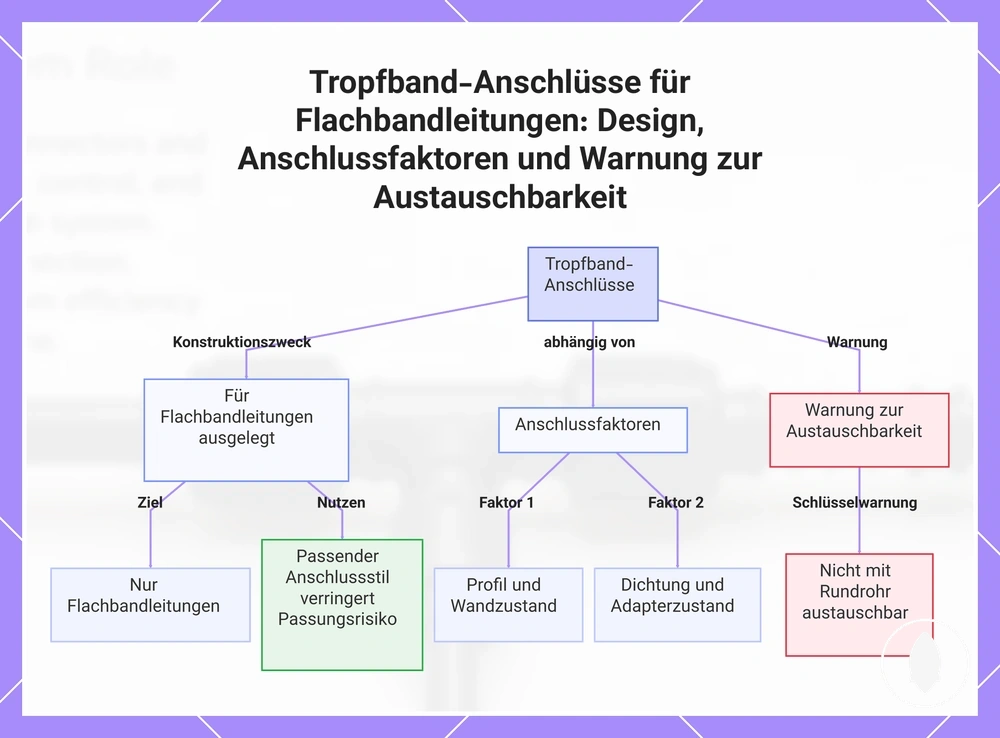 Tropfband-Anschlüsse für Flachbandleitungen: Design, Anschlussfaktoren und Warnung zur Austauschbarkeit