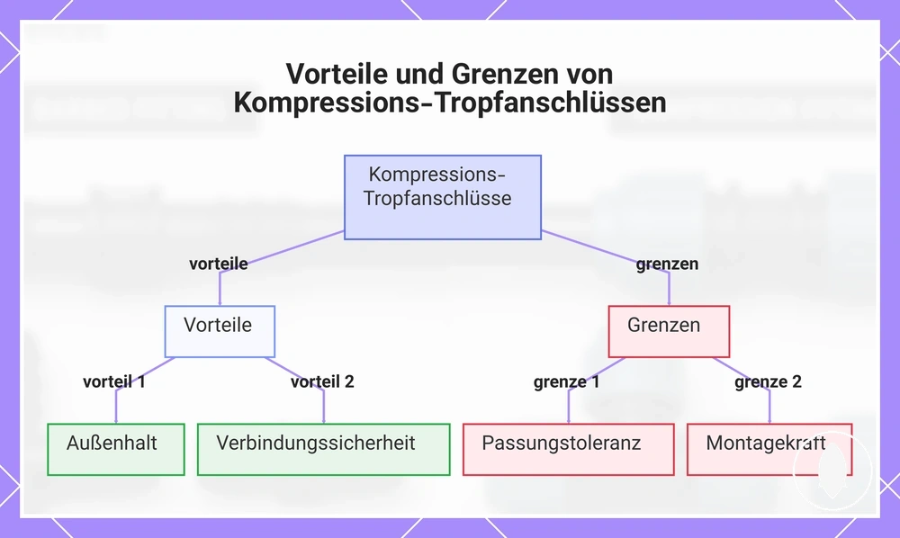 Vorteile und Grenzen von Kompressions-Tropfanschlüssen