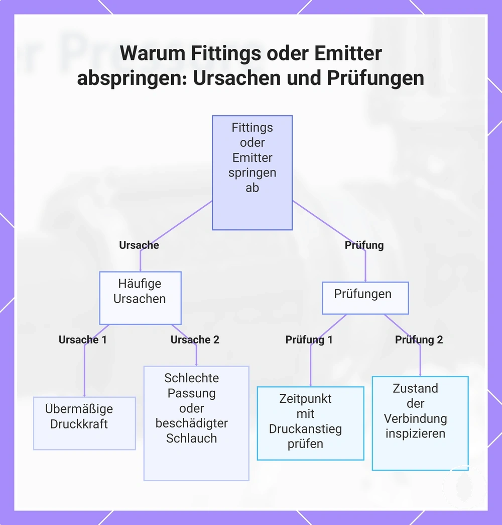 Warum Fittings oder Emitter abspringen: Ursachen und Prüfungen