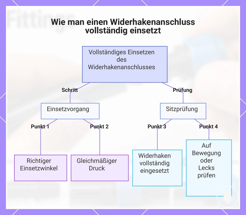 Wie man einen Widerhakenanschluss vollständig einsetzt