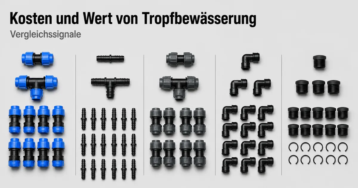 Verbinder für Tropfbewässerung nach Typ und Menge zur Bewertung von Kosten und Wert