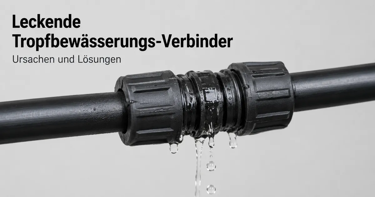 Undichter Tropfbewässerungs-Verbinder an einer Schlauchverbindung