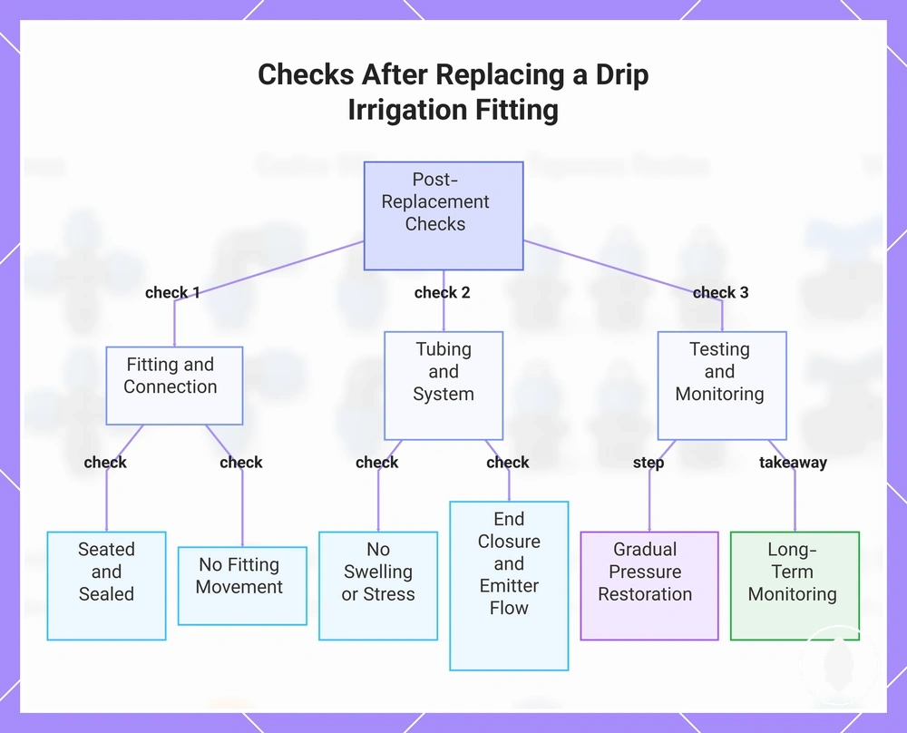 Checks After Replacing a Drip Irrigation Fitting