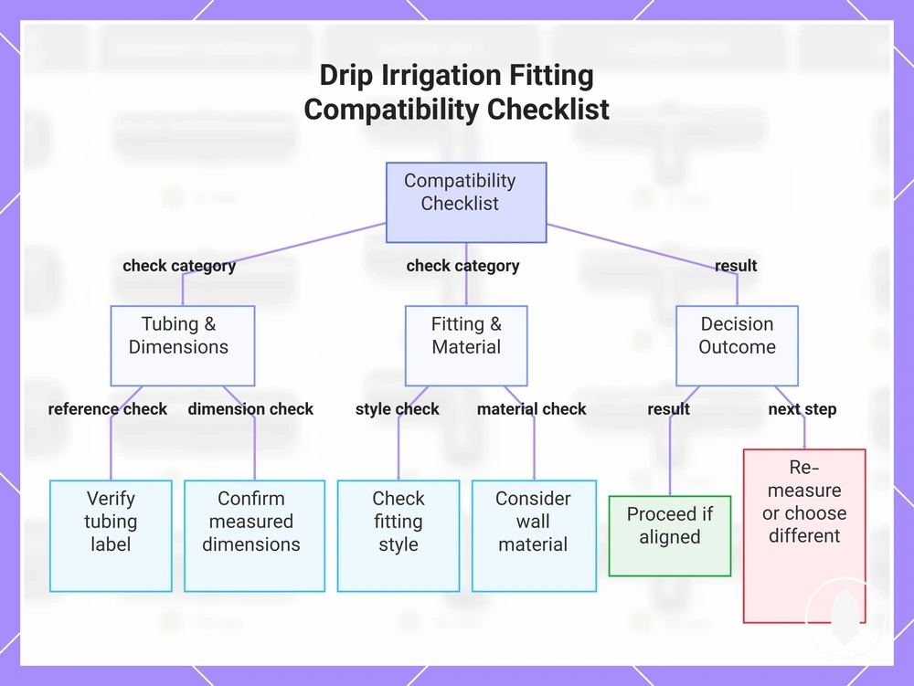 Drip Irrigation Fitting Compatibility Checklist