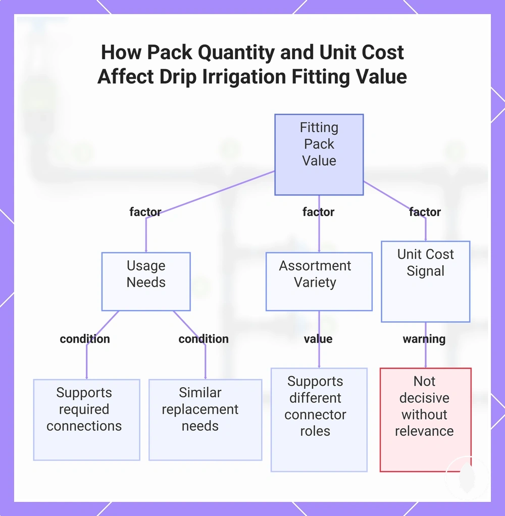 How Pack Quantity and Unit Cost Affect Drip Irrigation Fitting Value
