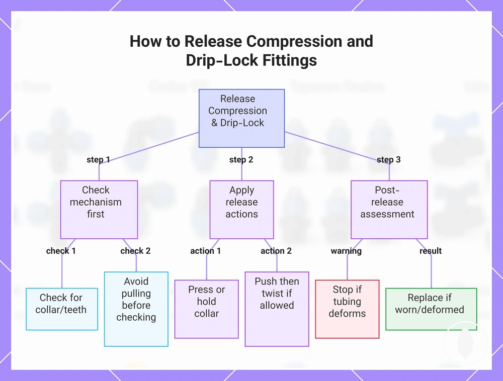 How to Release Compression and Drip-Lock Fittings