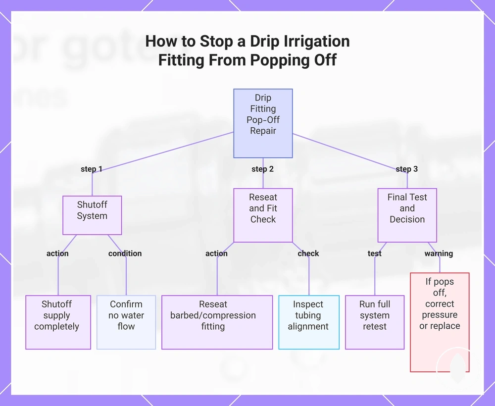 How to Stop a Drip Irrigation Fitting From Popping Off