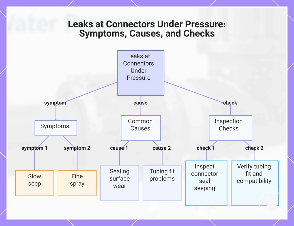Leaks at Connectors Under Pressure: Symptoms, Causes, and Checks