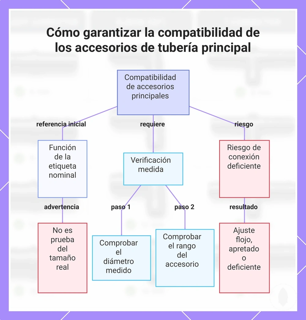 Cómo garantizar la compatibilidad de los accesorios de tubería principal