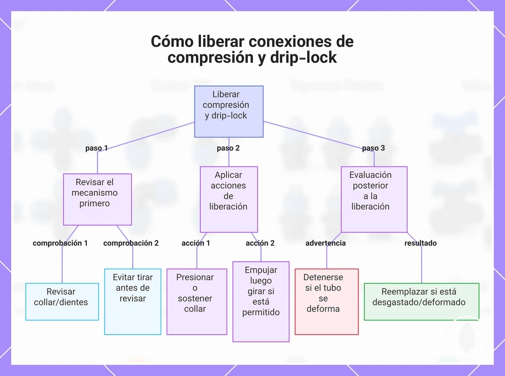 Cómo liberar conexiones de compresión y drip-lock