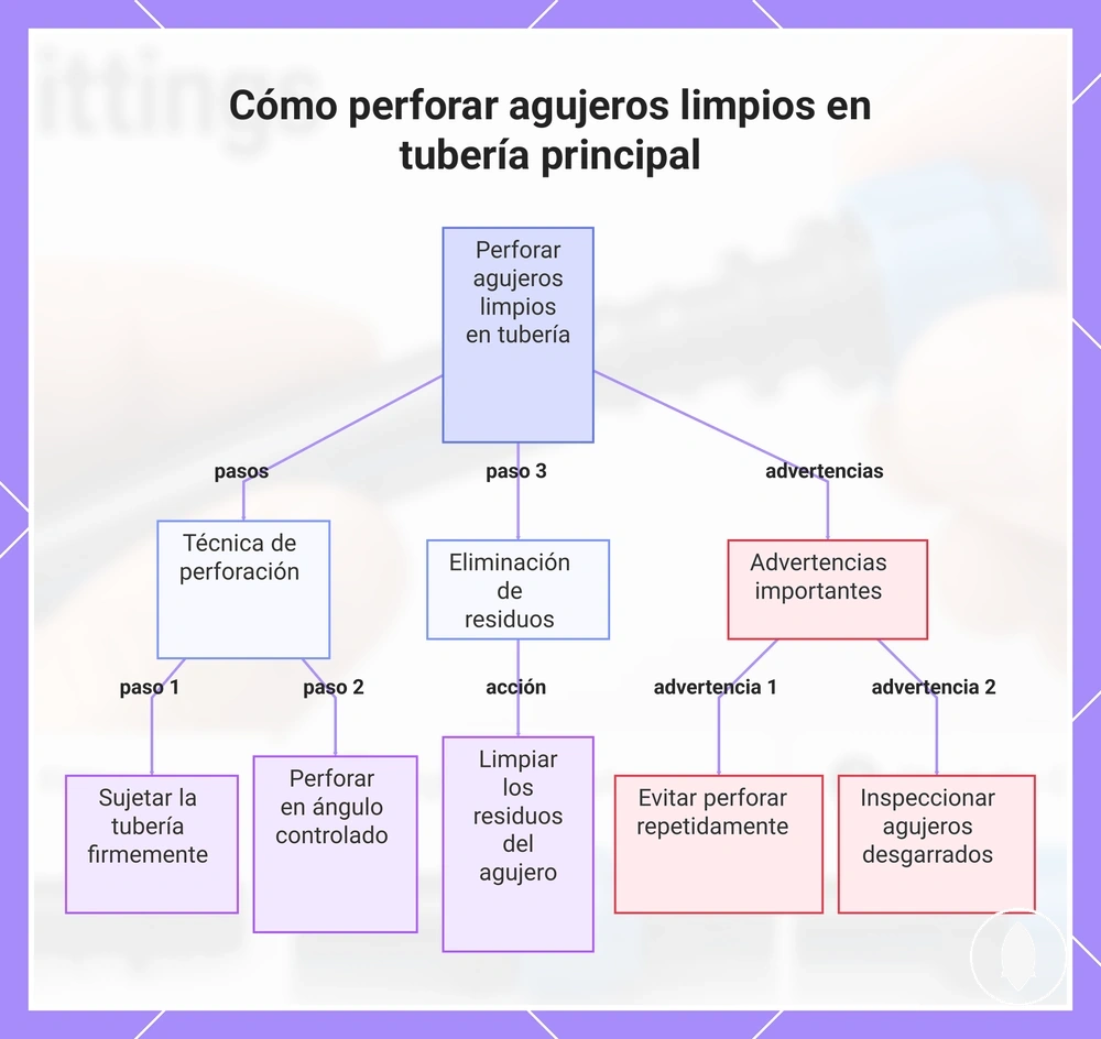 Cómo perforar agujeros limpios en tubería principal