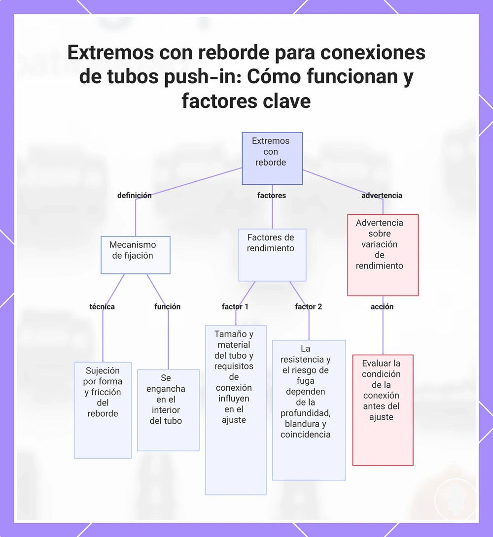 Extremos con reborde para conexiones de tubos push-in: Cómo funcionan y factores clave