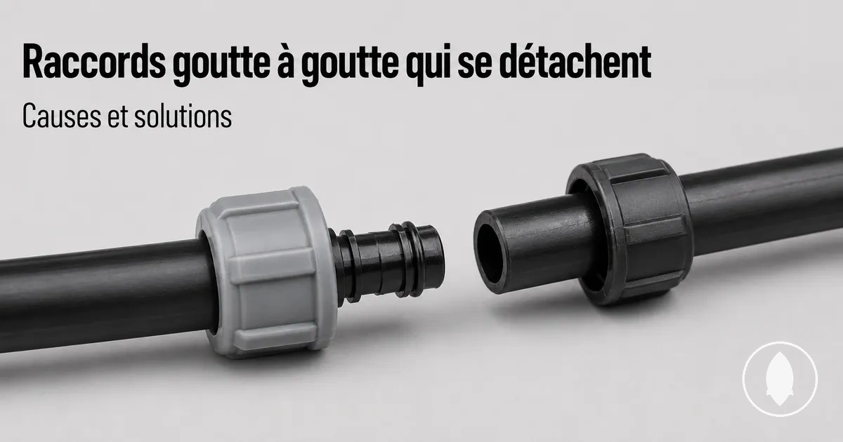 Raccord d’irrigation goutte à goutte détaché d’un tube sous pression