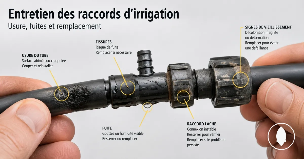 Inspection de raccords d’irrigation goutte à goutte pour détecter usure et fuites