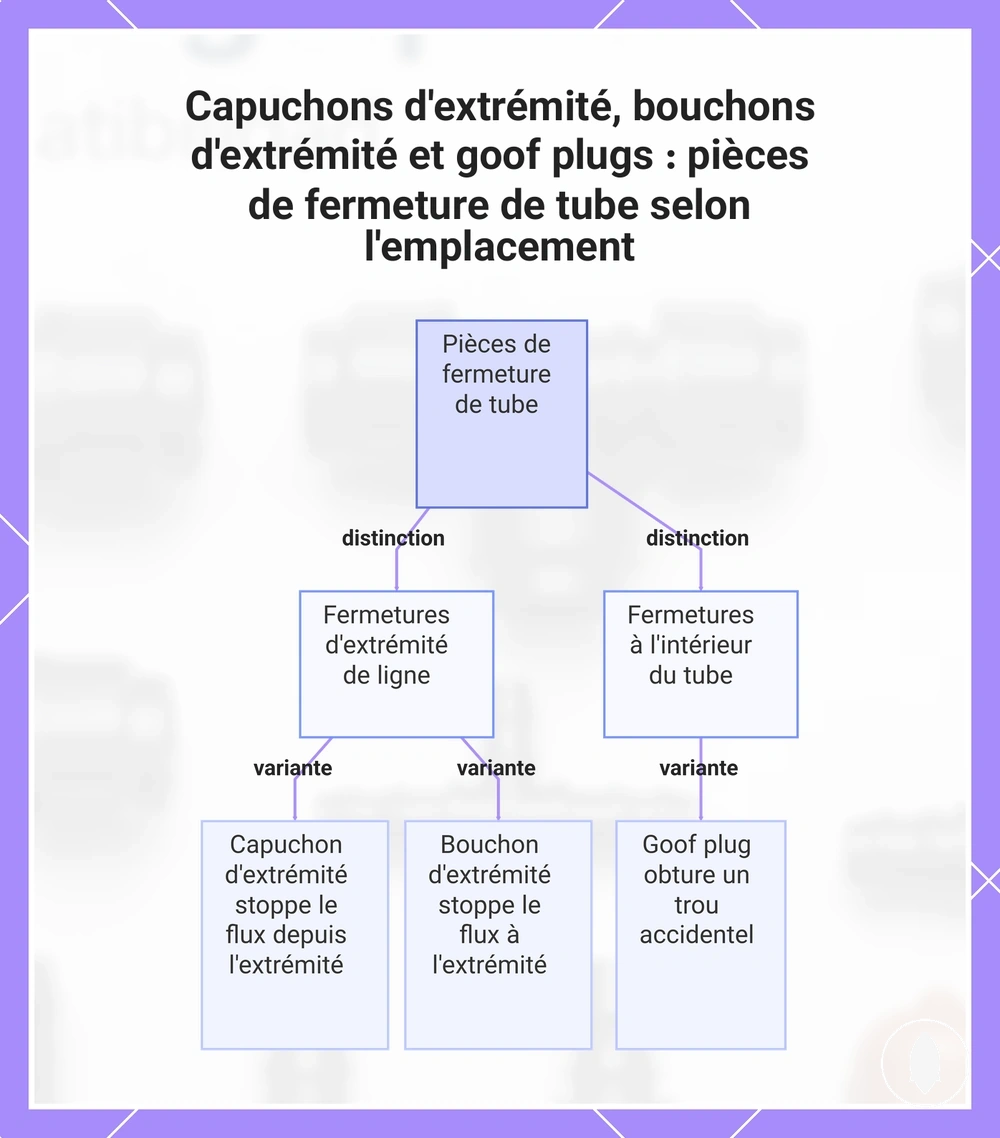 Capuchons d'extrémité, bouchons d'extrémité et goof plugs : pièces de fermeture de tube selon l'emplacement