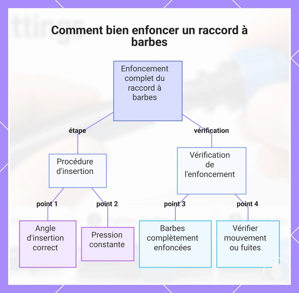 Comment bien enfoncer un raccord à barbes