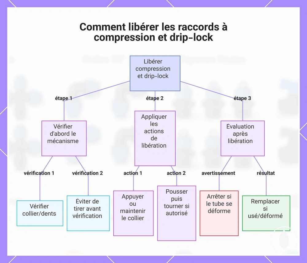 Comment libérer les raccords à compression et drip-lock