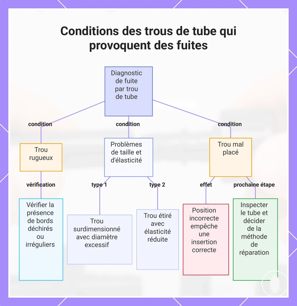 Conditions des trous de tube qui provoquent des fuites