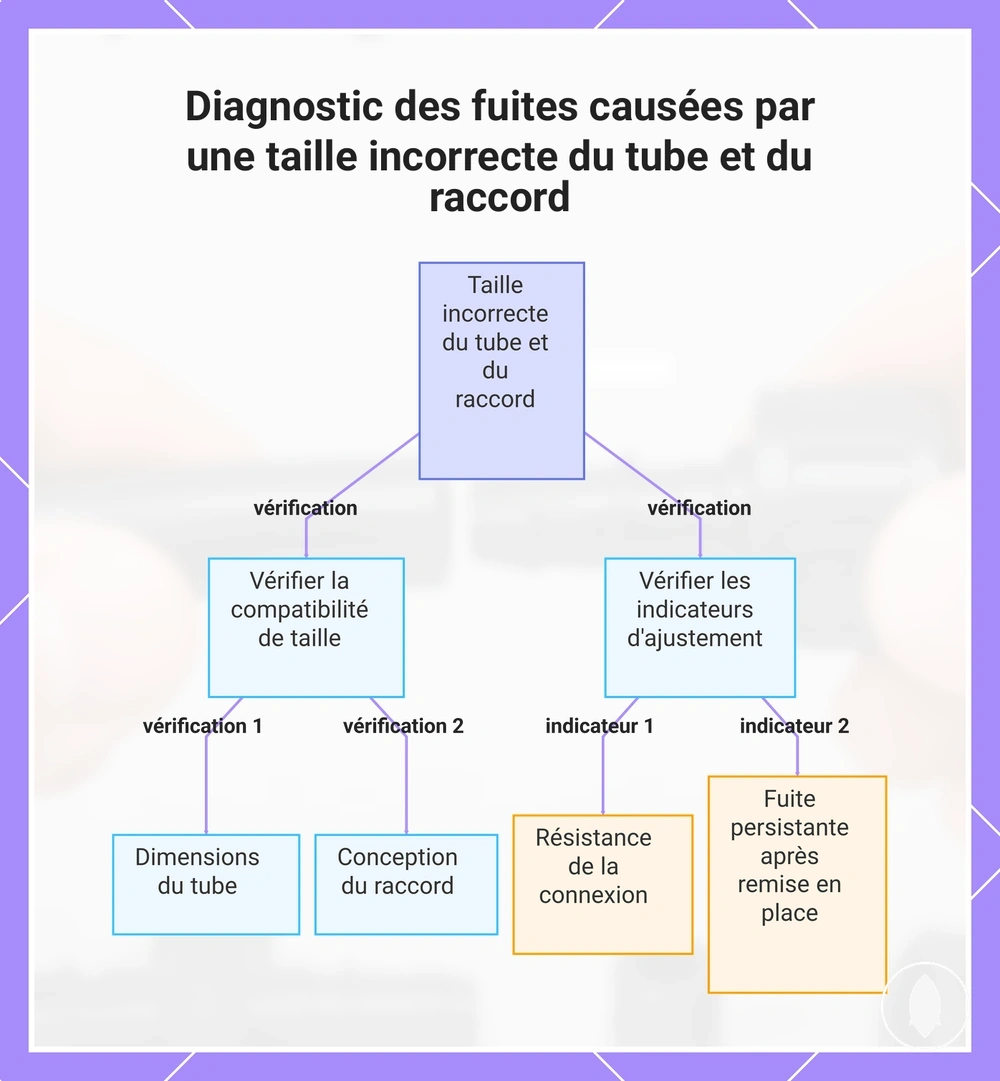 Diagnostic des fuites causées par une taille incorrecte du tube et du raccord