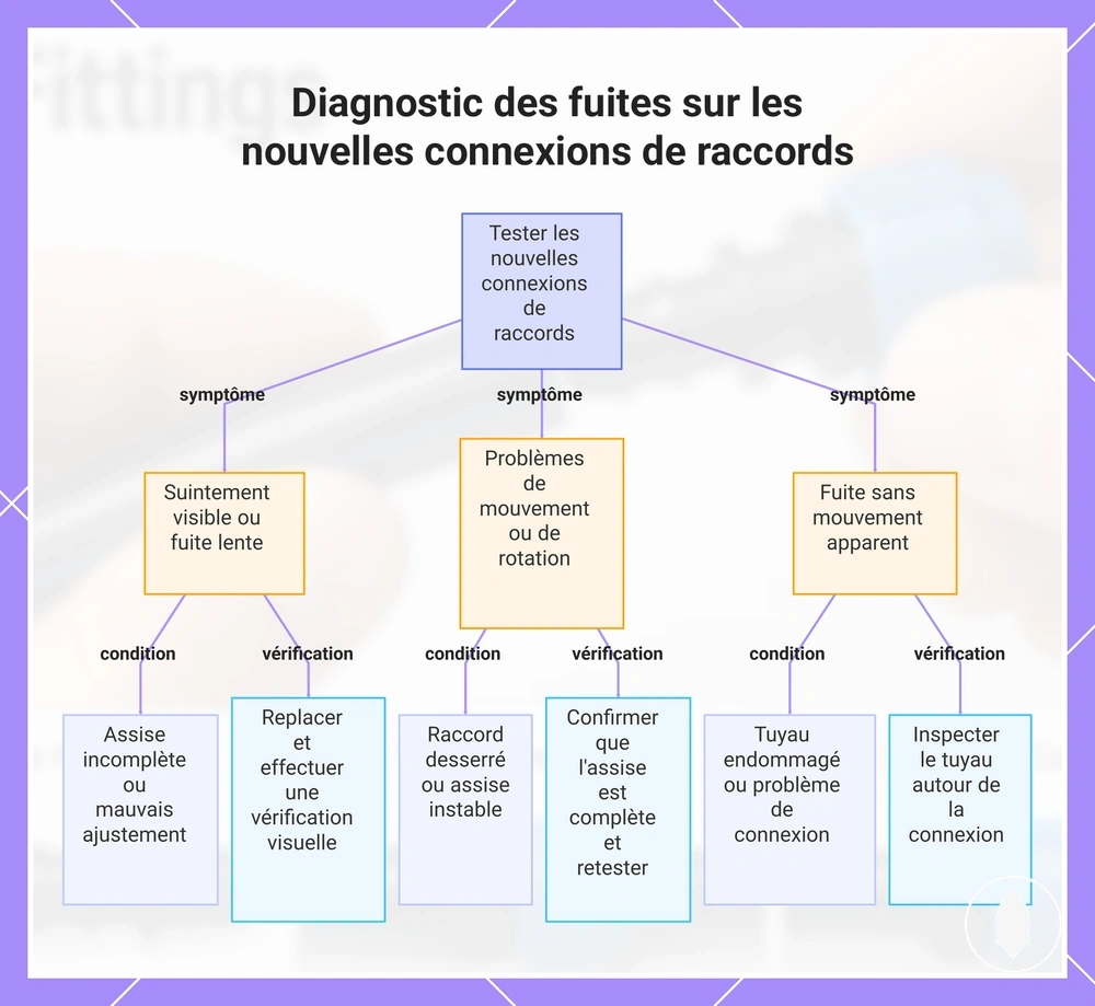 Diagnostic des fuites sur les nouvelles connexions de raccords