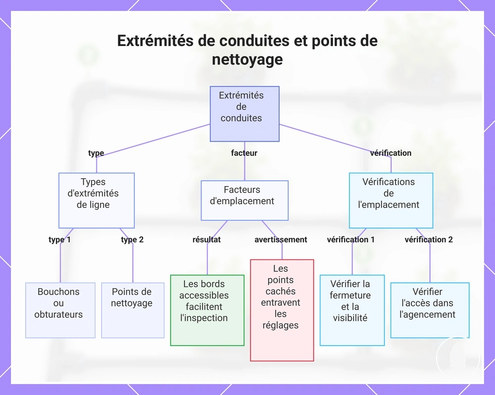 Extrémités de conduites et points de nettoyage