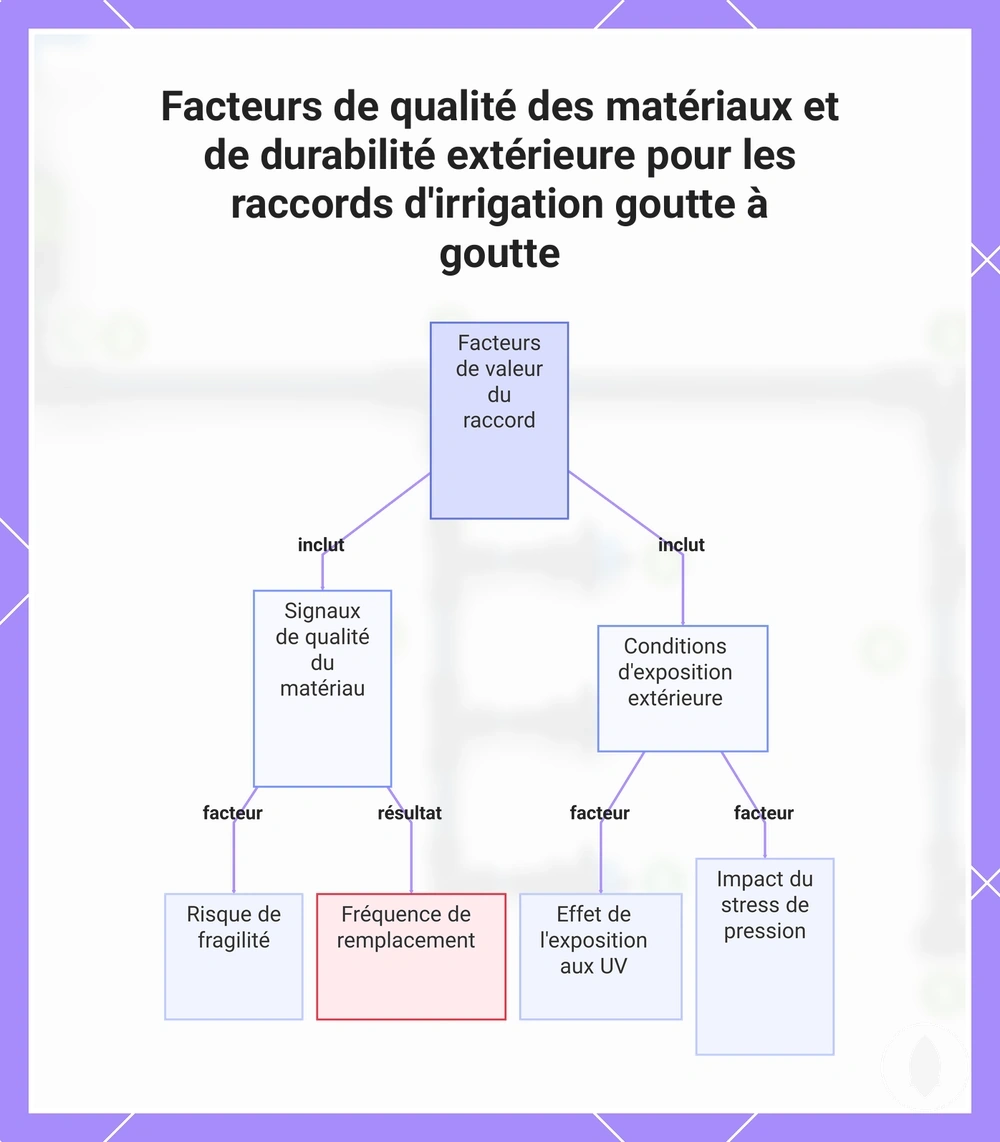 Facteurs de qualité des matériaux et de durabilité extérieure pour les raccords d'irrigation goutte à goutte