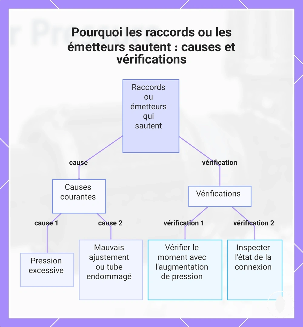 Pourquoi les raccords ou les émetteurs sautent : causes et vérifications
