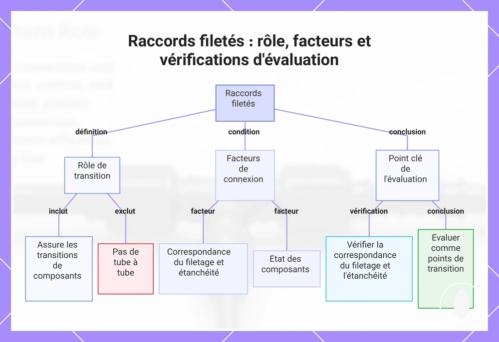 Raccords filetés : rôle, facteurs et vérifications d'évaluation