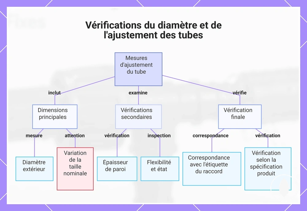 Vérifications du diamètre et de l'ajustement des tubes