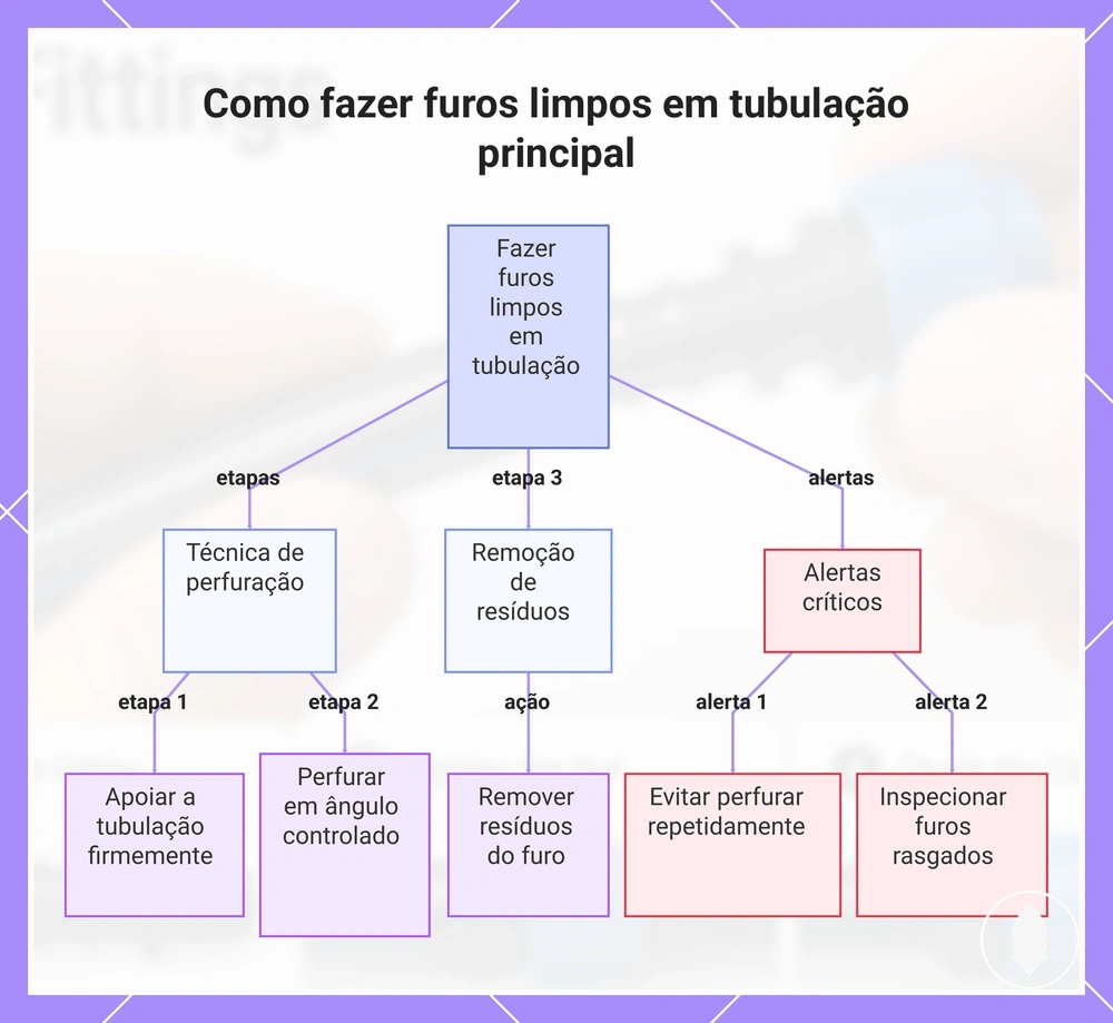 Como fazer furos limpos em tubulação principal