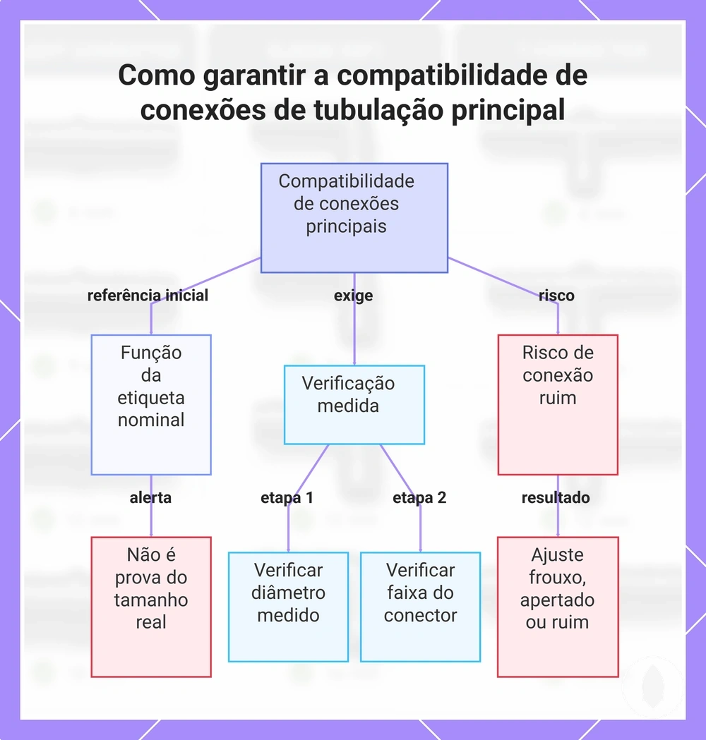 Como garantir a compatibilidade de conexões de tubulação principal