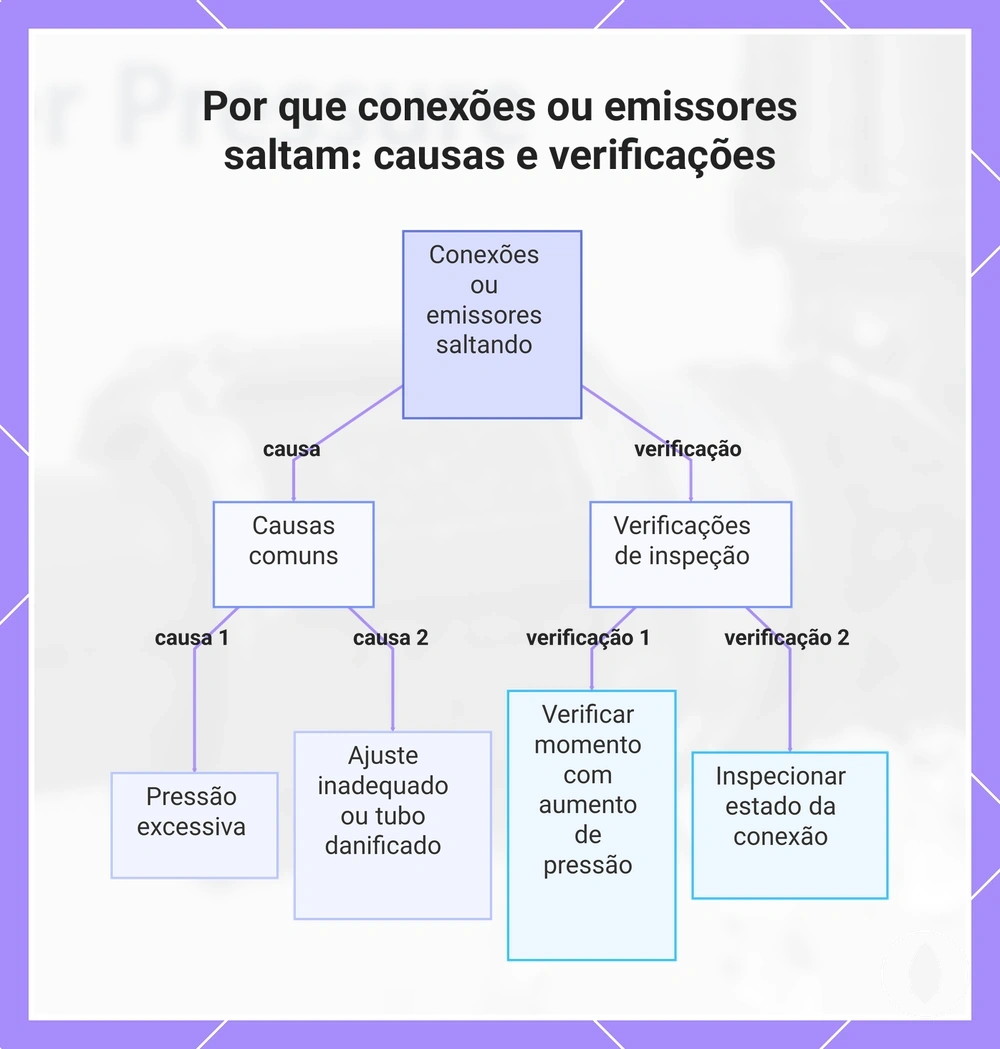 Por que conexões ou emissores saltam: causas e verificações