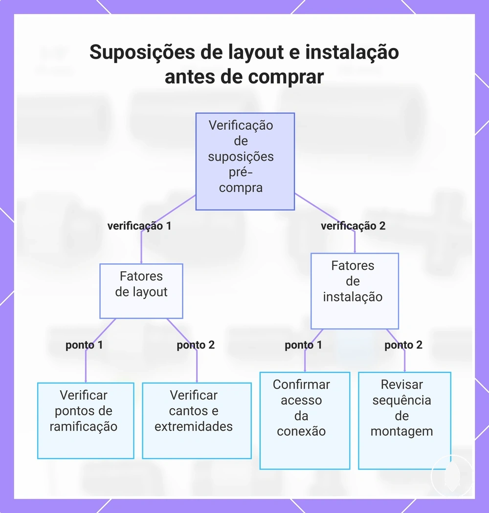 Suposições de layout e instalação antes de comprar