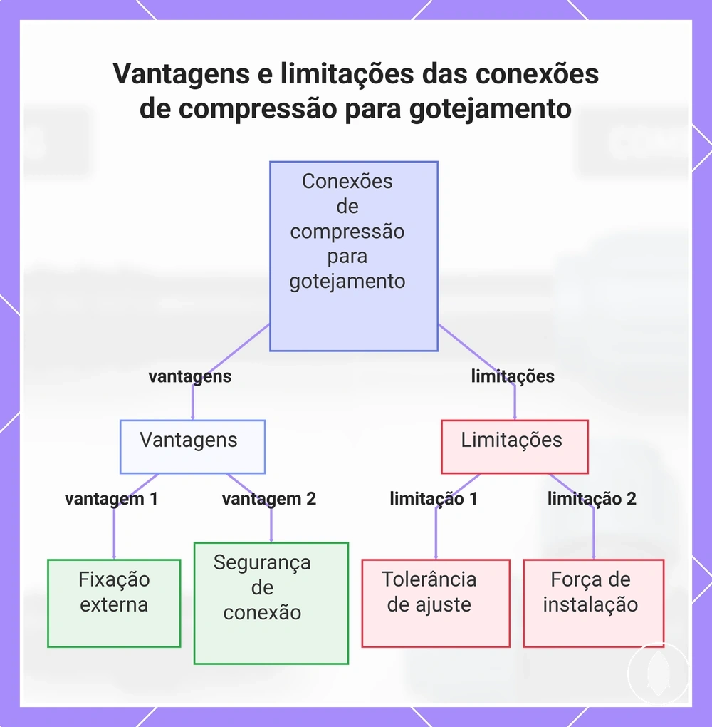Vantagens e limitações das conexões de compressão para gotejamento