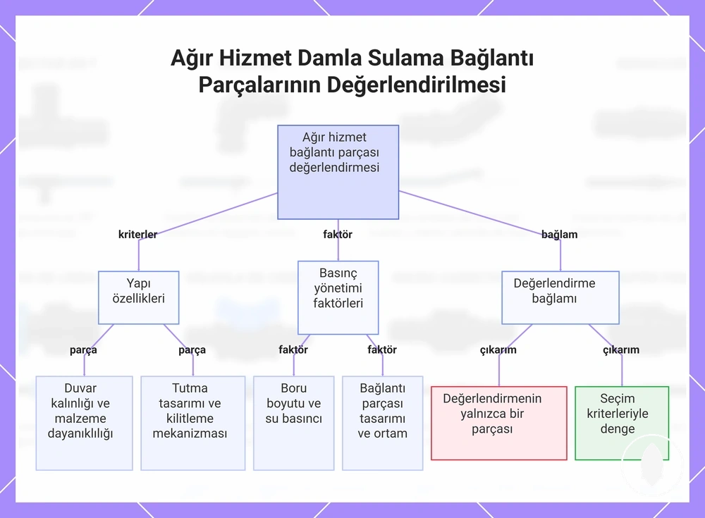 Ağır Hizmet Damla Sulama Bağlantı Parçalarının Değerlendirilmesi