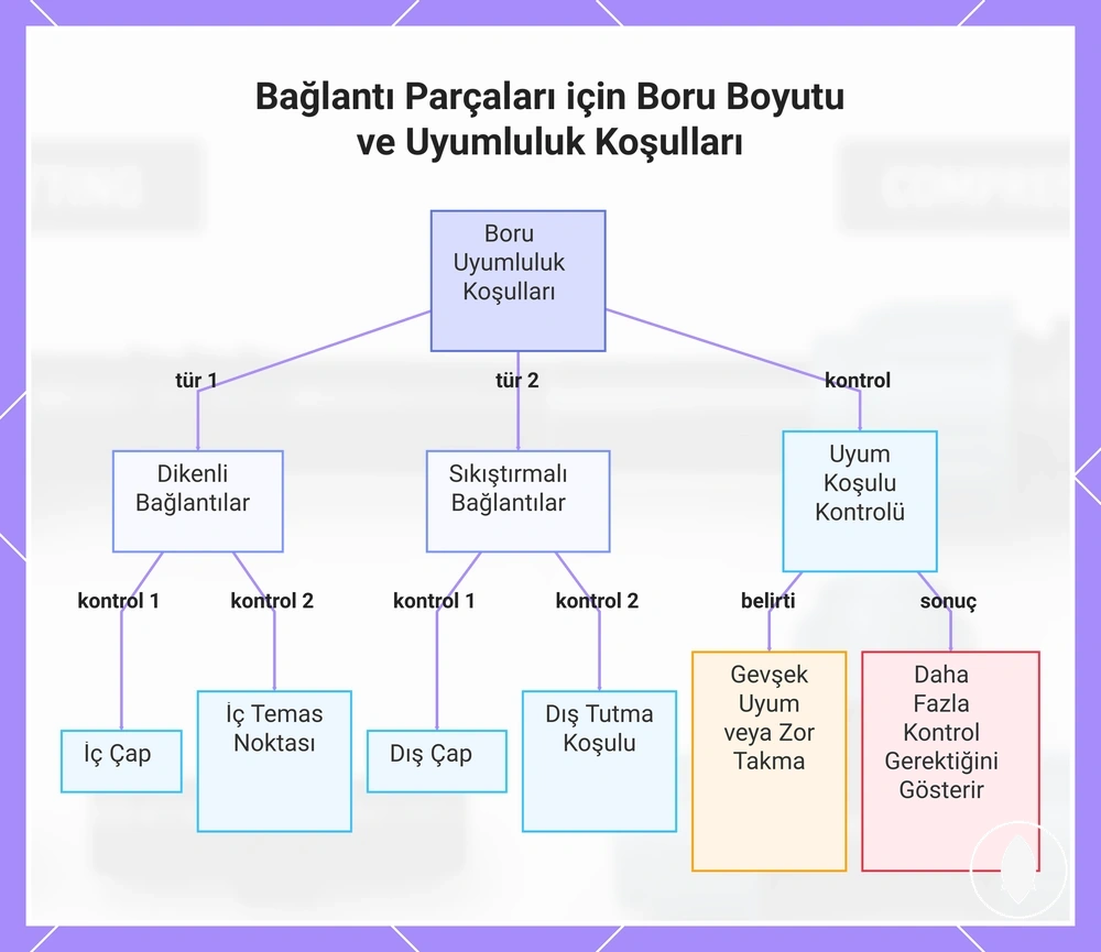 Bağlantı Parçaları için Boru Boyutu ve Uyumluluk Koşulları