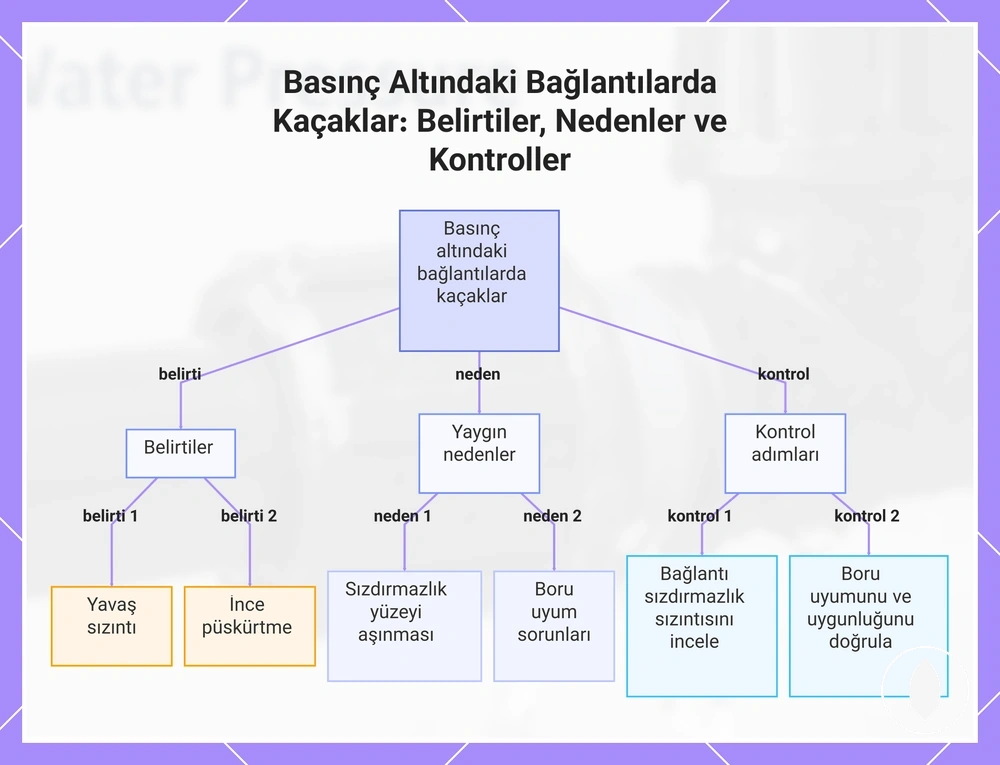 Basınç Altındaki Bağlantılarda Kaçaklar: Belirtiler, Nedenler ve Kontroller