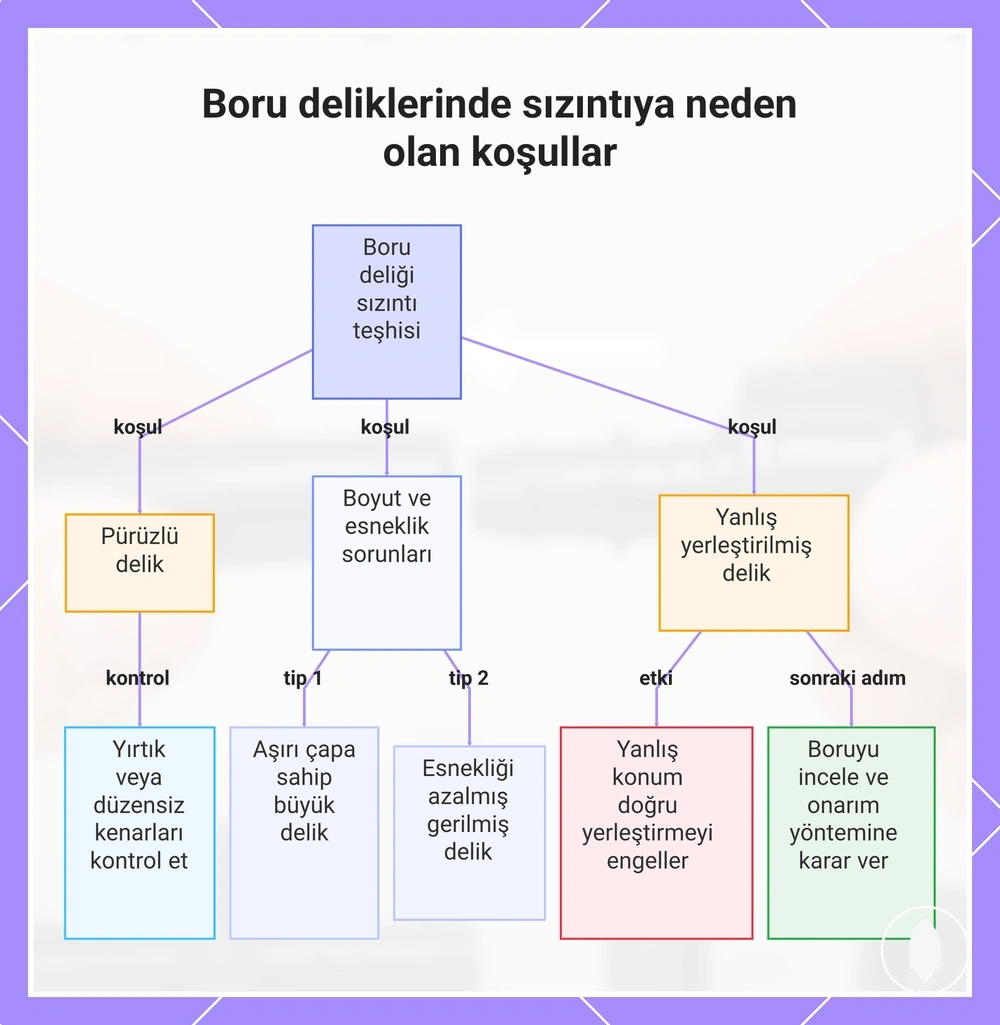 Boru deliklerinde sızıntıya neden olan koşullar