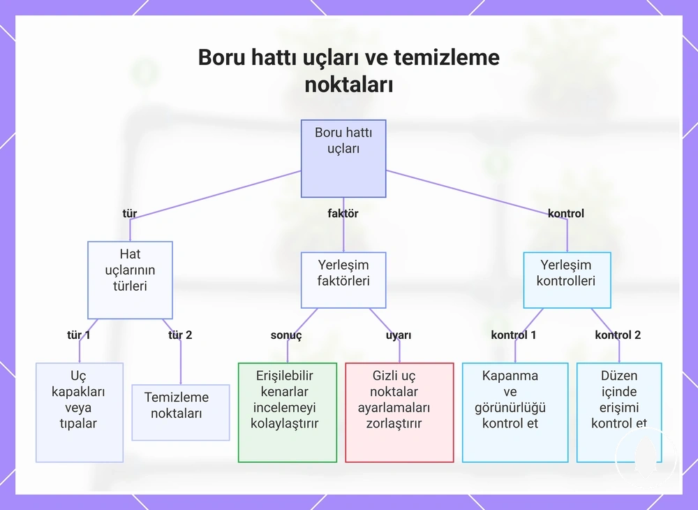 Boru hattı uçları ve temizleme noktaları