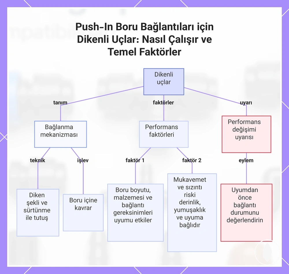 Push-In Boru Bağlantıları için Dikenli Uçlar: Nasıl Çalışır ve Temel Faktörler