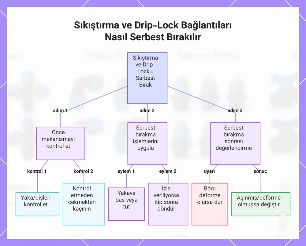 Sıkıştırma ve Drip-Lock Bağlantıları Nasıl Serbest Bırakılır