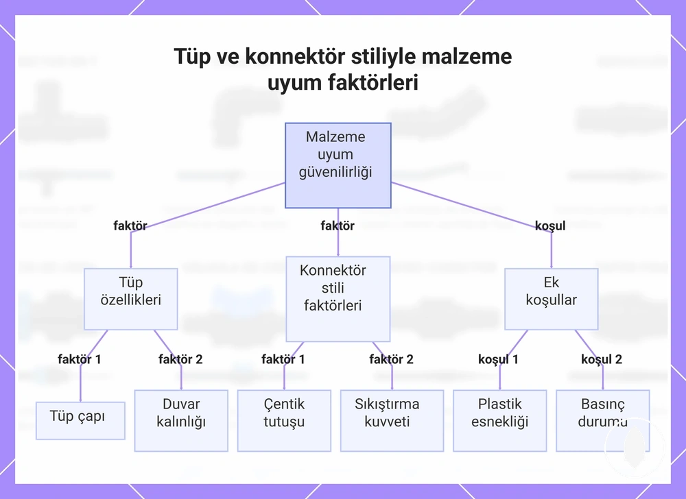 Tüp ve konnektör stiliyle malzeme uyum faktörleri