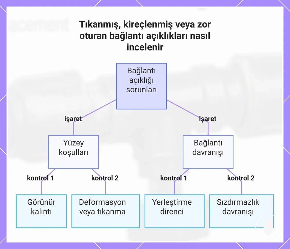Tıkanmış, kireçlenmiş veya zor oturan bağlantı açıklıkları nasıl incelenir
