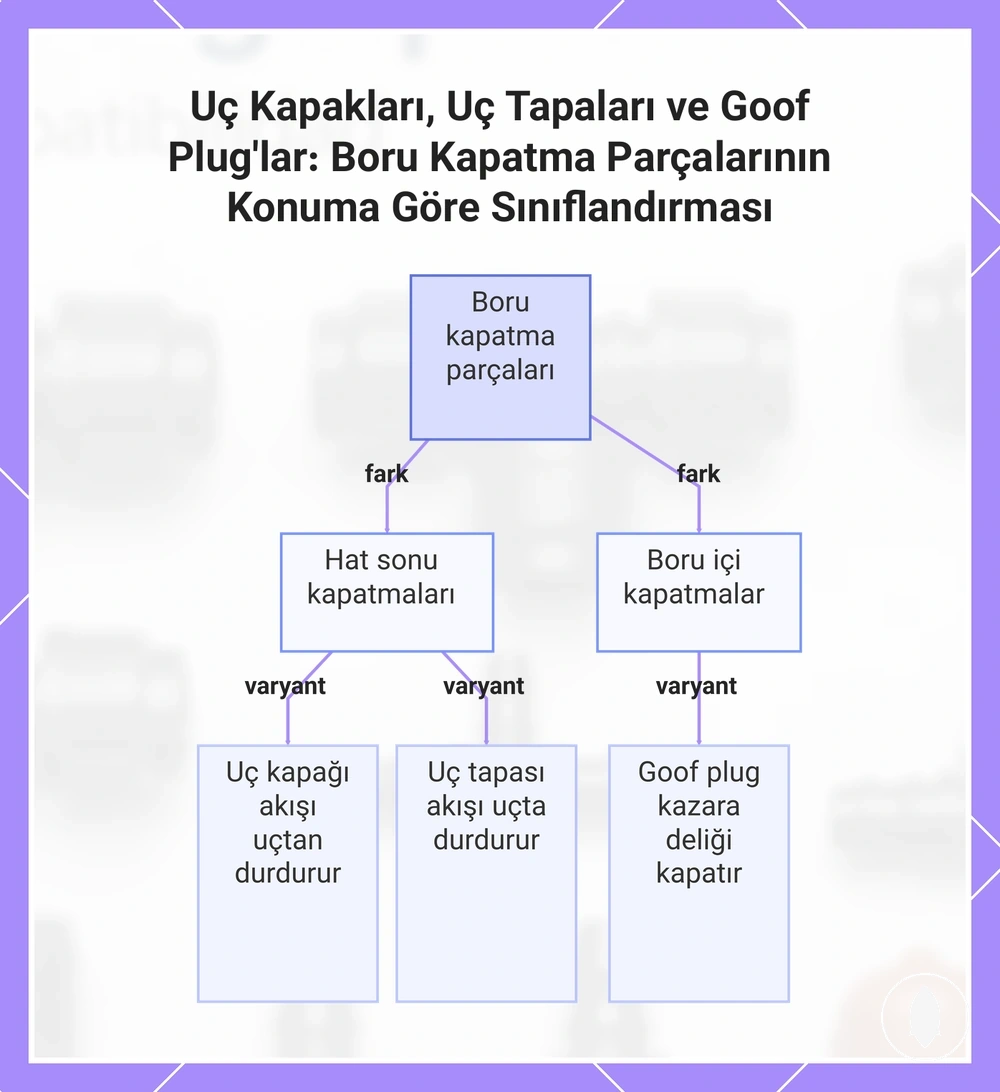 Uç Kapakları, Uç Tapaları ve Goof Plug'lar: Boru Kapatma Parçalarının Konuma Göre Sınıflandırması